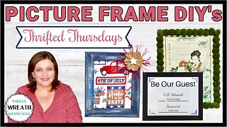 HOW TO REUSE THRIFT STORE OLD PICTURE FRAMES | EASY PATRIOTIC DIY | FAUX PLANT WALL ART FRAME