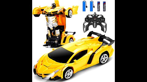 Remote Control Car - Transform Robot RC Cars Contains All Batteries: One-Button Deformation and 360 Degree Rotating Drifting, Present Christmas Birthday Gift for Boys/Girls . DOUBLE BATTERY, DOUBLE THE GAME TIME: For a better gaming experience, we ha