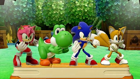 Sonic, Tails, & Amy Rose in Mario Party Superstars