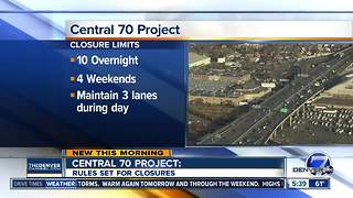 Central 70: rules set for closures