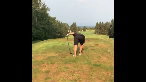 The big guy hitting bombs on a par 5