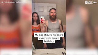 Pai explora vários estilos com a sua barba