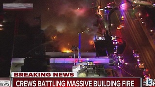 Massive building fire reported near Pecos, Desert Inn