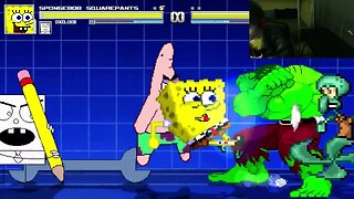 SpongeBob SquarePants Characters (SpongeBob, Squidward, And DoodleBob) VS The Hulk In An Epic Battle
