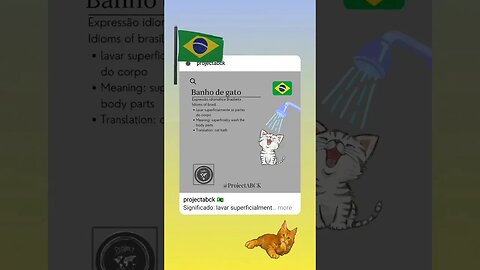 🇧🇷 Idioms in Portuguese/Expressão idiomática em Português-Banho de gato