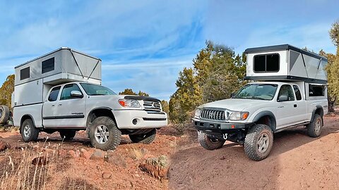 Truck Camper COMPARISON - Tacoma with Hiatus Hard Side Pop Up VS. OVRLND Camper on Toyota Tundra