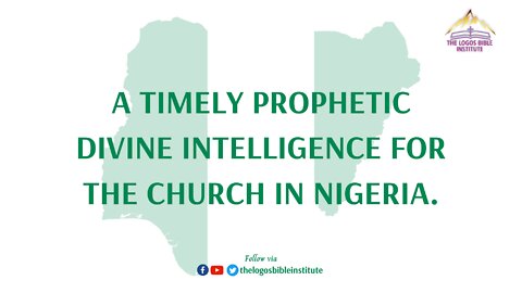 FRI 20220722 - A TIMELY PROPHETIC DIVINE INTELLIGENCE FOR THE CHURCH IN NIGERIA - APOSTLE OSAIHIE