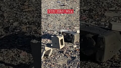 375 H&H mag vs 30-06 blasting a cinderblock !