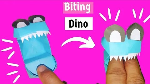 How to make origami BITING Dinosaur TOY , origami toy easy