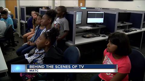 Local grade school students learn about TV production on MATC campus