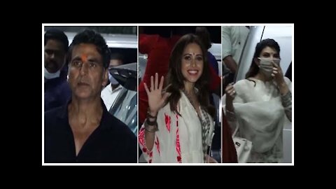 Akshay Kumar, Jacqueline Fernandez & Nushrat bharucha return to Mumbai post Ram Setu Mahurat