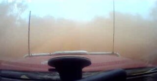 Dust cloud causes terrifying collision