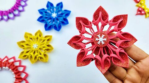 ❄Christmas Ornaments❄ Handmade 3D Snowflake Making For Upcoming Christmas Tree Decorations🎄