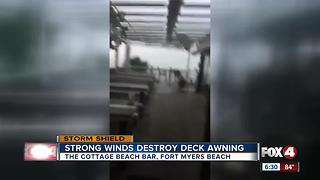 Video shows Fort Myers Beach bar deck roof blown away by storm