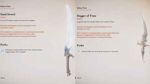 AC MIRAGE WEAPON SHOWCASE: Sand Sword + Dagger of Time Weapon Combo! (Deluxe Edition Weapon Pack)