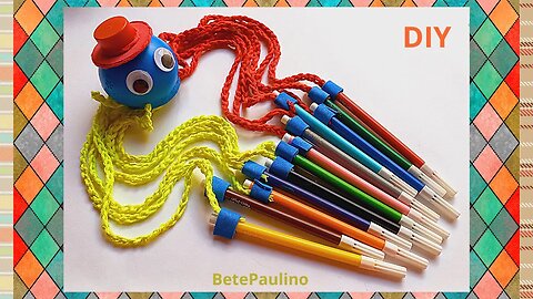 PARA SEU FILHO NÃO PERDER AS CANETINHAS! POLVO DE LÁPIS😂🥰😘✍🏽🎒🏫DIY! MUITO FOFO!