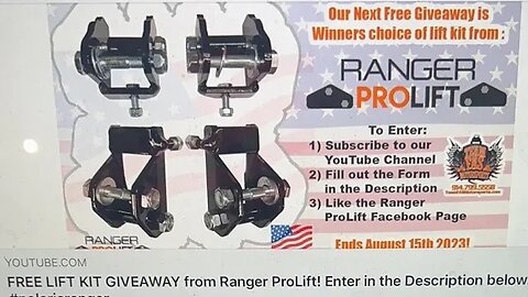 Drawing for the free Ranger ProLift at 2:30pm EST.