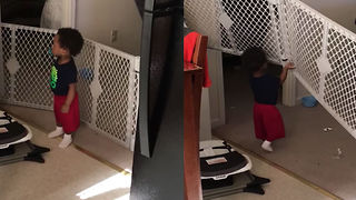 This Baby Gate Was NOT Built To Withstand This Kid's Strength!
