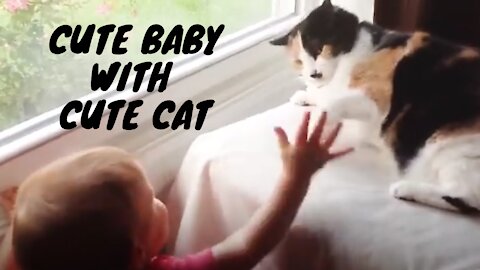 Cute Baby with Cute Cat #1
