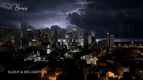 Tropical Rainstorm & Thunder over Da Nang, Vietnam | Fall Asleep FAST w/ Heavy Rain Sounds