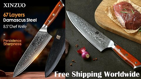 8.5 Inch Chef Knives High Carbon Chinese VG10 67 Layer Damascus Kitchen Knife Stainless Steel