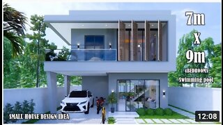 House Design | Small House 7m x 9m | 4Bedrooms