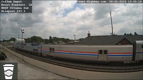 EB Amtrak 6 California Zephyr with 3 Private Cars in tow in Ottumwa & Mount Pleasant, IA on 6-21-23