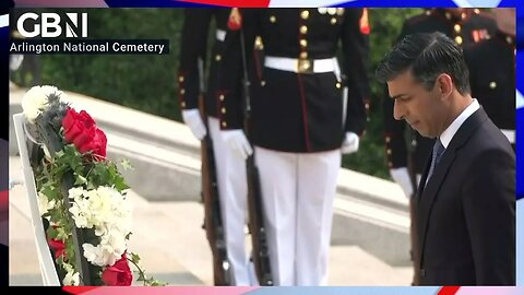 Rishi Sunak lays wreath at the Tomb of the Unknown Soldier at Arlington National Cemetery, Virginia