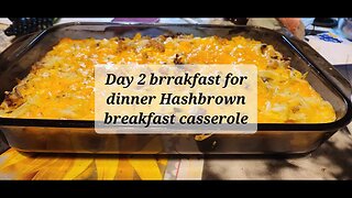 day 2 Breakfast for dinner Hashbrown breakfast casserole #breakfast #casserole