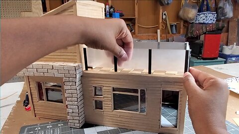 Miniature Modern House Made From Cardboard
