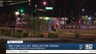 Motorcyclist dies after crash with Valley Metro crash