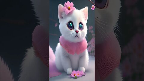 Cute Kitty #cat #cat #cats #catlover #pink #flowers #love #sentimental #animation #samsungmobile