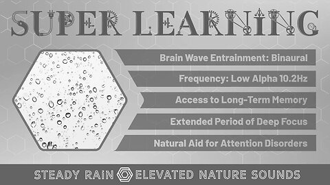Super-Learning Steady Rain Binaural 10.2Hz Study Focus Long Term Memory