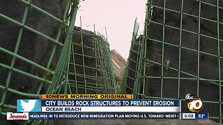 City building rock formations to help solve erosion problem near Sunset Cliffs