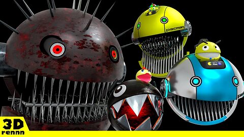 Pacman & Chain Chomp VS SPIKE ROBOT PACMAN
