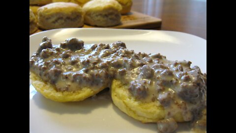 Venison Sausage Gravy and Biscuits