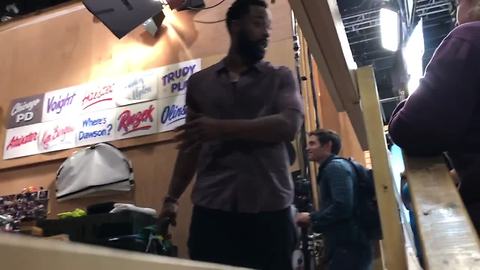 Laroyce Hawkins having fun on the set of Chicago PD