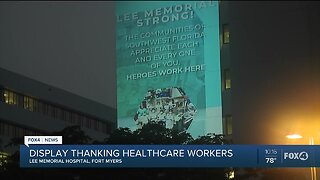 Display thanking healthcare workers