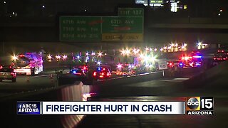 Phoenix firefighter hurt in crash