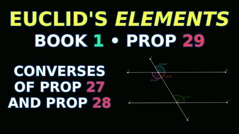 Bitcoin is Converses of Props 27 and 28 | Euclid's Elements Book 1 Prop 29