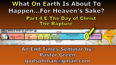 WOE part 4E The Rapture. Christians get taken up to be with Christ and enjoy the marriage supper