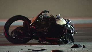 Motorcycle collides with SUV near BLue Diamond, Jones