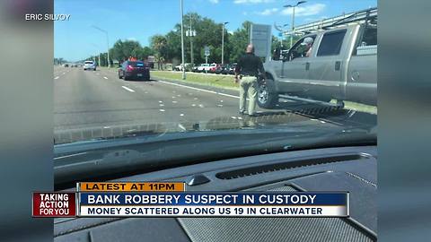 Florida man robs bank, throws stolen money out of window of getaway car as he leads police on chase