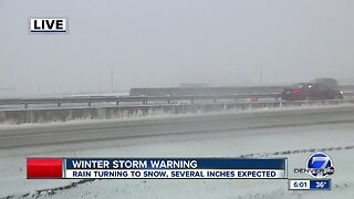 Rain turning to snow across Denver metro area