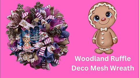 Candyland and Gingerbread Deco Mesh Wreath |Crafting with Mama Sue and Bella |How to