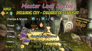 Destiny 2 Master Lost Sector: Dreaming City - Chamber of Starlight on my Arc Warlock 4-21-24