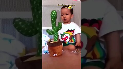 The first time babies saw the expression of a cactus #BabyMeetsCactus #FirstEncounterWithACactus