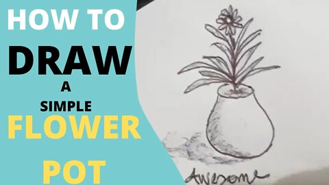 How To Draw A Flower In Pot