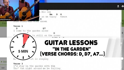 How to Play “In The Garden” (Verse Chords) 5 Minute Guitar Lesson! (LIVE Stream Recap)