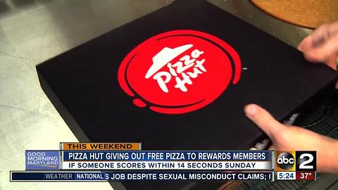 Score free pizza from Pizza Hut with a fast score